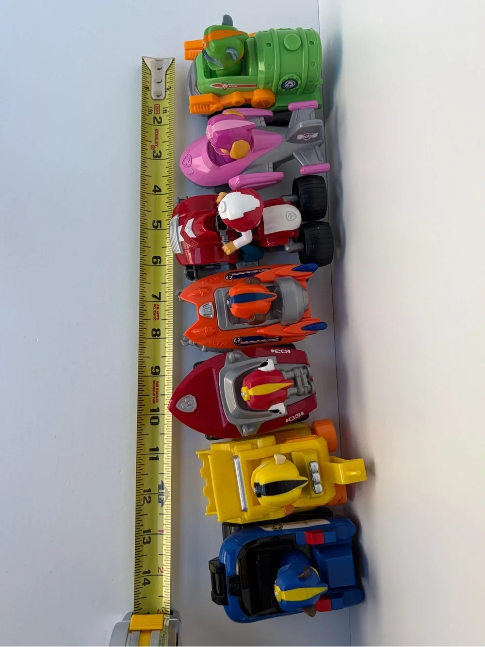 Paw Patrol Racers Lot of 7 Plastic Character Vehicles - Ryder and Pups Hover